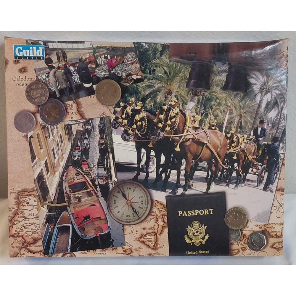 Vintage Guild Passport Travel Theme 500 Piece Jigsaw Puzzle New Sealed 1997